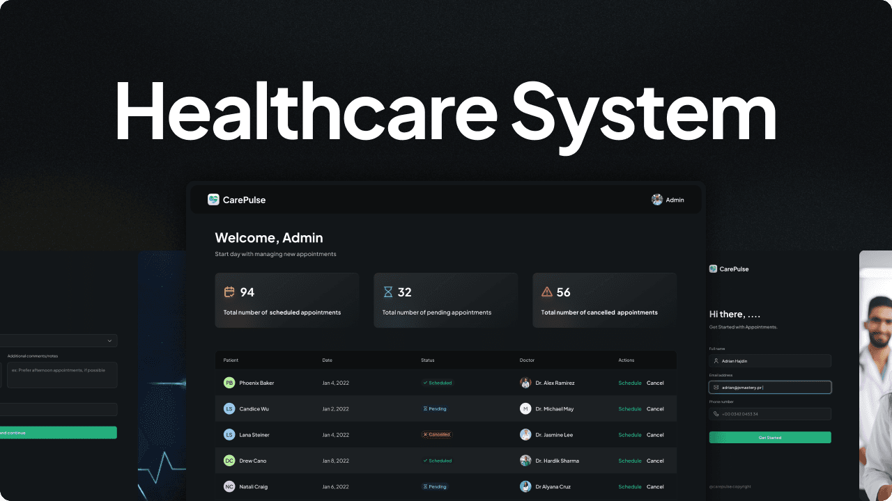 A healthcare platform that streamlines patient registration, appointment scheduling, and medical records, and learn to implement complex forms and SMS notifications. 